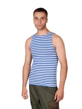 Майка-тельняшка (голубой), кулирная гладь