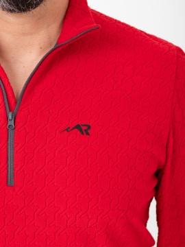 Куртка-анорак флисовая (красный фактурный)