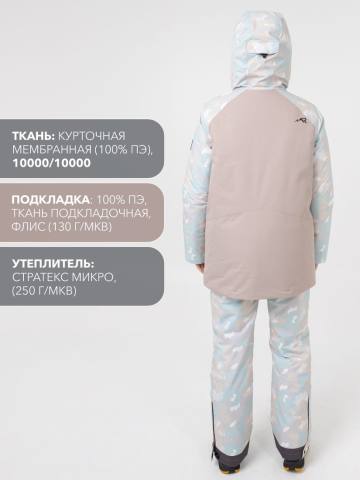 Куртка утепленная женская "Бирюса" (светлый камуфляж/бежевый 10 000)