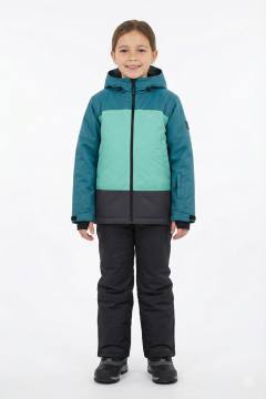 Костюм утепленный детский "Енот" Н (изумруд/бирюза/серый)