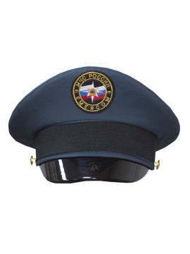 Фуражка МЧС н/о (синий, мягкий кант) с вышитой эмблемой (метал)