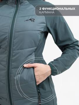 Куртка женская комбинированная Softshell "Кама" (темная бирюза)