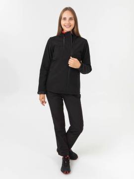 Куртка женская Softshell "Амга" (черный/серый)