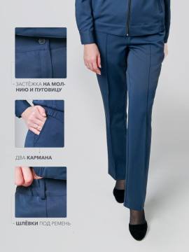Брюки офисные женские для сотрудников ФСИН (серо-синий)