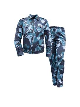 Костюм летний женский "Охрана" на молнии (синий камуфляж "кукла"), комб. шкала
