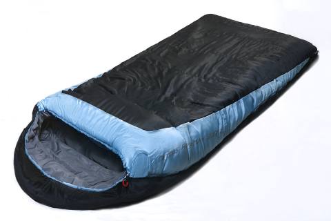 Спальный мешок CAMPUS "ADVENTURE 300SQ L-zip" (черно-голубой) t +9/-8, левый
