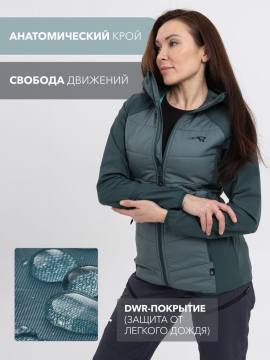 Куртка женская комбинированная Softshell "Кама" (темная бирюза)