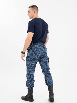 Брюки летние "Бастион" (рип-стоп смесовый, синяя "цифра")