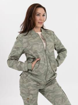 Куртка-бомбер летняя женская "Арма" (светлый камуфляж)