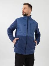Куртка флисовая с накладками "Багул" (серо-синий)