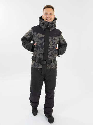 Комбинезон утепленный "Аркуда" (зеленый камуфляж/черный)